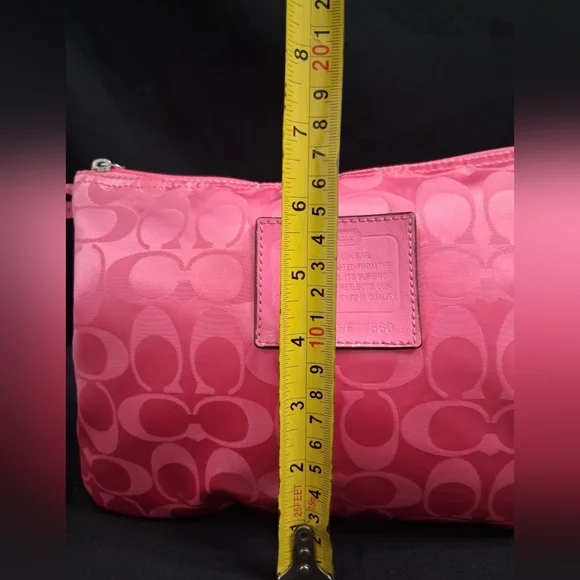 3 Peice Coach Signature Nylon Pink & Gray Getaway Weekender Tote/Duffle Bag - Picture 11 of 16
